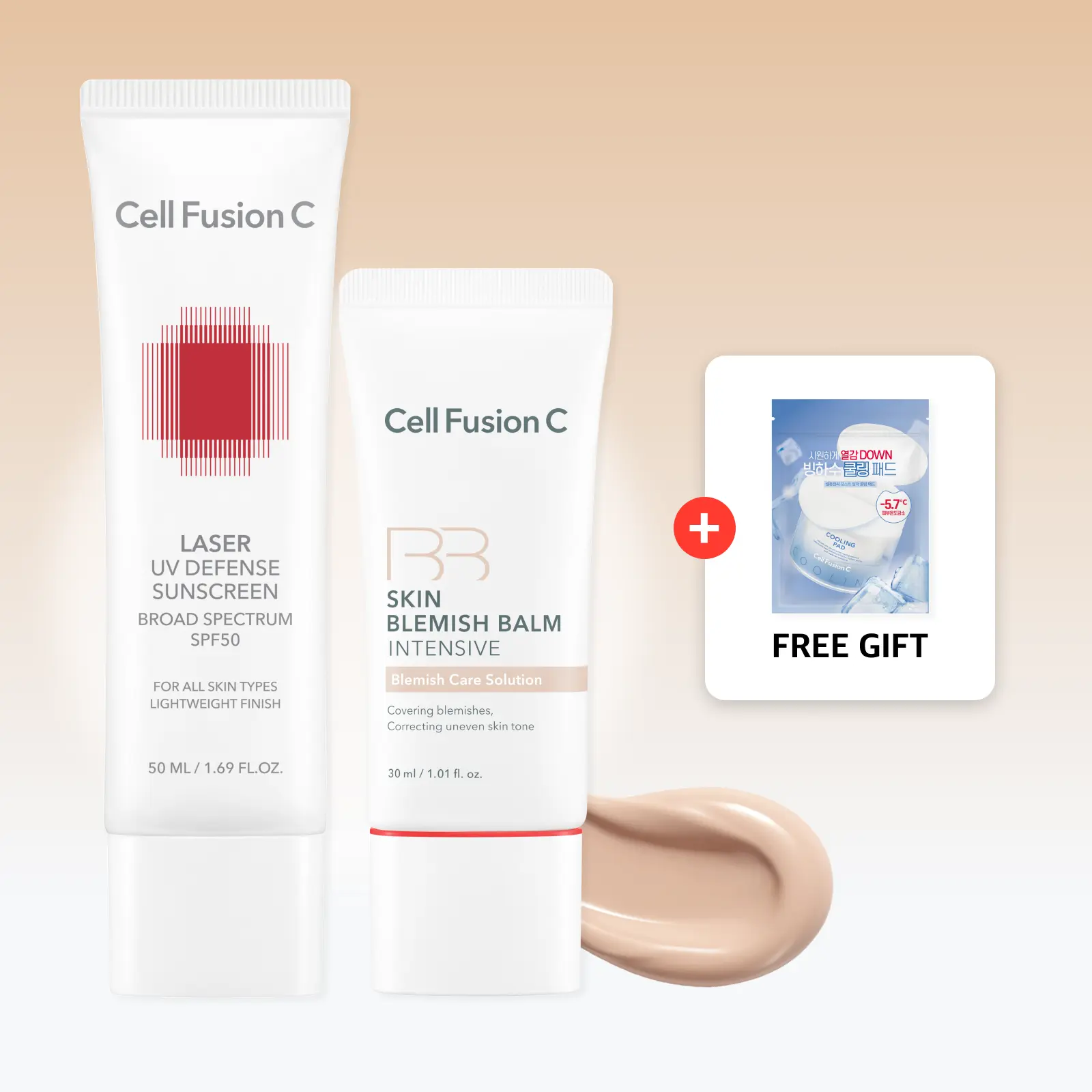 Cell Fusion C Korean BB Cream & SPF 50 Sunscreen Duo | Skin Blemish Balm Intensive Skin Tint + Laser UV Defense