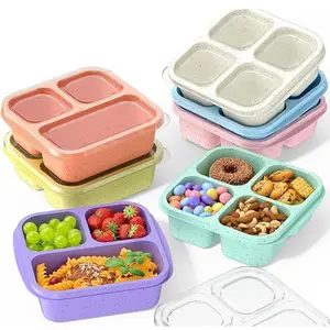 Snack Boxes (7 Pack) Reusable - Stackable Bento Lunch Box Set for Kids and Adults, Sturdy and Easy-to-Clean Meal Prep Containers, Microwave, Freezer, and Dishwasher Safe, BPA-Free