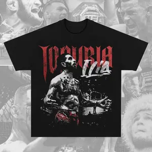 Ilia Topuria T-Shirt UFC Ilia Topuria El Matador Graphic Tee Combat Sports Fan Shirt MMA Fight Night Shirt Gift for Men Women American Made Fightwear