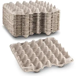 Pulp Fiber Egg Flat Cartons Holds 30 Eggs - Egg Crate for Chicken Farm - Made in the USA