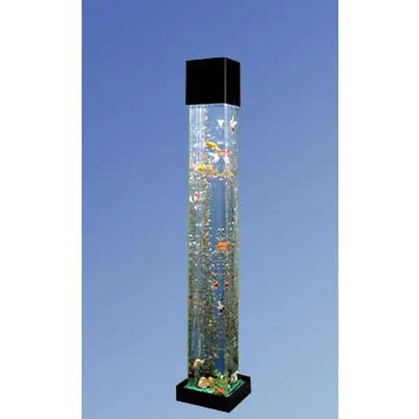 Midwest Tropical S-1000 Square Aqua Tower Self-Contained Acrylic Enclosure Aquarium with Lighting, Extension Cord, Fish Tank Accessories, 12"x12"x70.5"H Fish Habitat