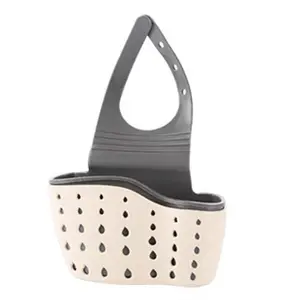 1 Piece Adjustable Snap-on Sink Drain Basket, Double Layer Kitchen Storage Rack, Space-Saving Hanging Drain Basket for Sponges, Brushes & Cleaning Tools, Durable Platic Design with Multiple Compartments for Efficient Drainage, Hangable