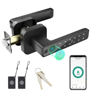 FITNATE Smart Fingerprint Door Lock – Keyless Entry Lever with APP, IC Card, Code, Key & Biometric Unlock for Bedroom, Home, Hotel, Office, Apartment