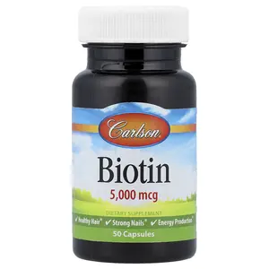 Carlson Biotin, 5,000 mcg, 50 Capsules