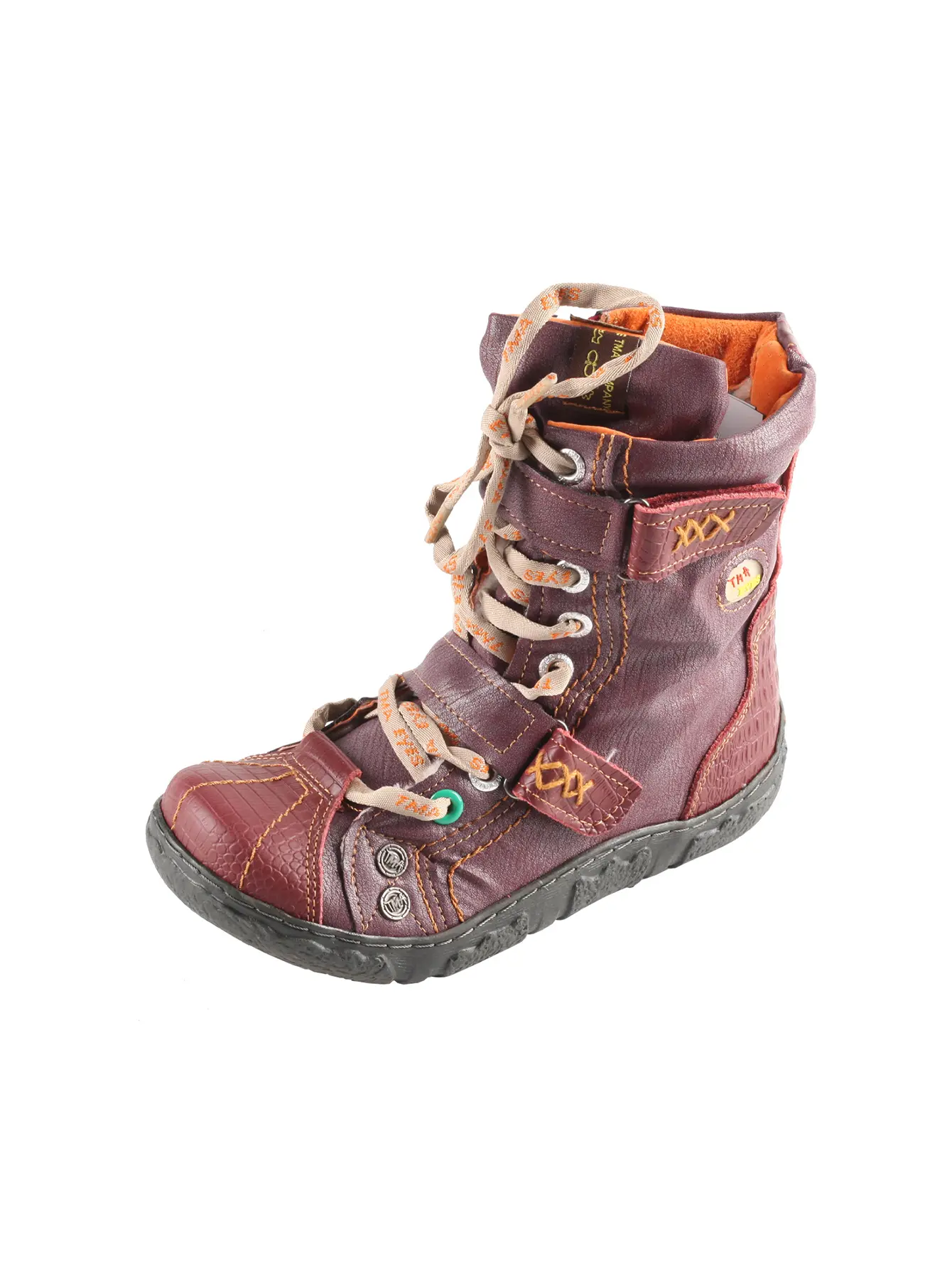 TMA EYES&MAiA Women's Vintage Leather Ankle Boots, Stylish Winter Lace Up Walking Shoes with Soft Fur Lining, Casual Footwear with Side Zip