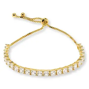 Radiance by Absolute™ 4mm Princess Cut Adjustable Tennis Bolo Bracelet