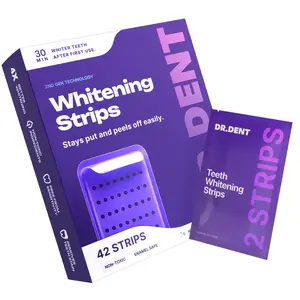DRDENT Purple Teeth Whitening Strips - 7/21 Whitening Sessions - Safe for Enamel - Non Sensitive Teeth Whitening - Peroxide-Free