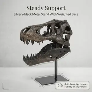 T-Rex Skull Resin Statue, Dinosaur Skeleton Head Decor, Perfect for Home Office Study Room, Versatile Placement, Unique Wall Art Decoration