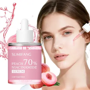 SUMFANG Peach 70% Niacinamide Serum 100ml | 70% high concentration of niacinamide + Vitamin C, brightens skin tone and evens out dullness, Instant Brightening Solution | Salicylic acid + collagen peptides, creates radiant skin Brighten Skin Tones