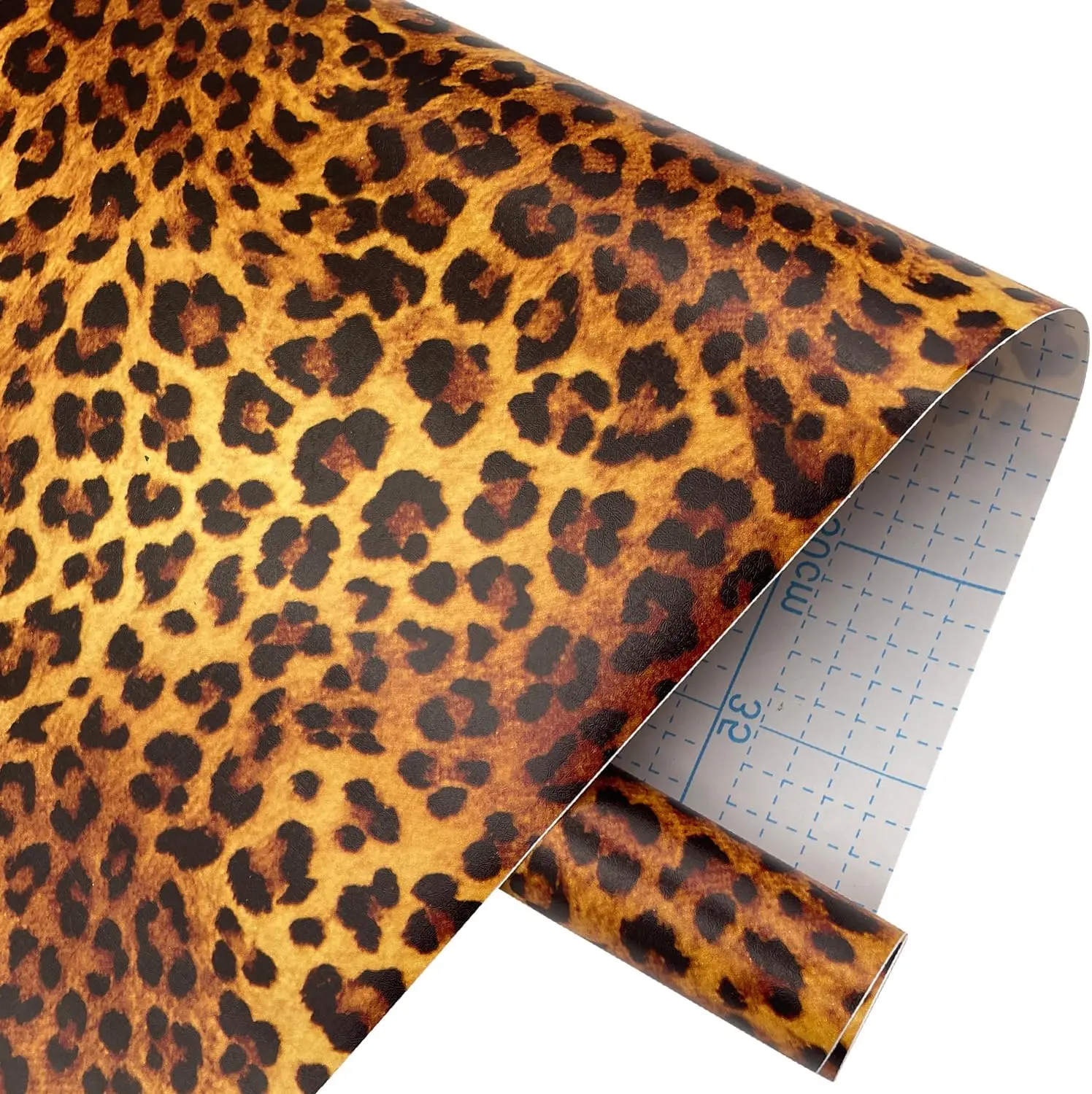 19.7  Wallpaper Roll Leopard  Print Peel and Stick Removable Shelf Liner Women Makeup Box Decor (236x17.7 Inch)