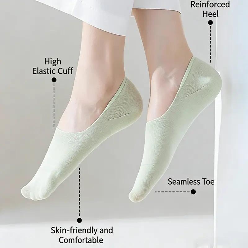 5 Pairs Anti-Slip No Show Socks for Women, Breathable Mesh Liner Socks with Non-Slip Silicone Grip, Thin & Seamless Invisible Socks, a thin style for summer. spring