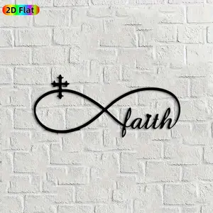 1pc Infinity Cross Faith Metal Wall Art, Spiritual Infinity Cross Statue Mural, Ideal Gift for Easter, Christmas, Religious Decor Enthusiasts, Rust-Resistant Metal Wall Decor Wall Sculptures,  Inspirational Faith-Themed Home Decor