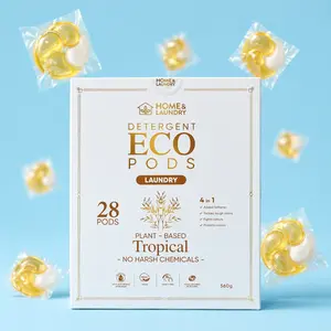 Eco Pods - 28 Pack Tropical Detergent Pods No Harsh Chemicals Safe For Everyday Use