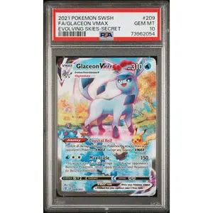 Pokemon Evolving Skies Glaceon VMAX Secret Rare PSA 10