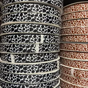 6/8" Cow Print Grosgrain Ribbon 100-Yard Roll