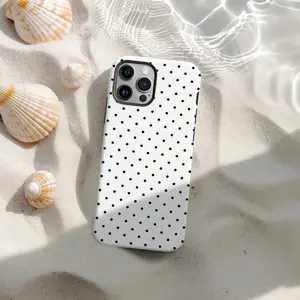 Soft & Cute White Polka Dot Phone Case, Y2K Style, Compatible With IPhone 17/16/15/14/13/12/11 Pro Max For iPhone13