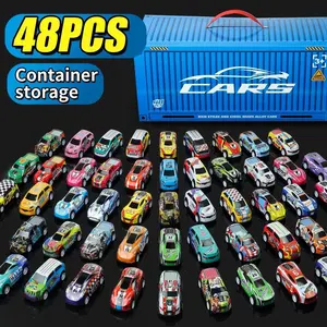 48-Piece Pull-Back Car Toy Set with Storage Box – Race Car Collection for Boys and Girls – Fun Toy Cars for Kids mini party little space Durable Vibrant Creativity