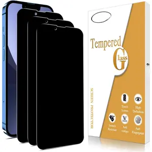 3 Pack  Screen Protector for  13,  13 Pro,  14 (6.1 Inch) Anti Spy Private Tempered Glass Film, 9H Hardness, Anti Scratch, Case Friendly, Easy Installation