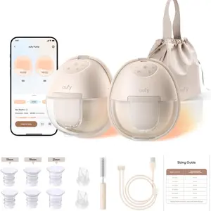 [LIVE ONLY] Eufy S1 Heated Wearable Breast Pump, Hands-Free Breast Pump with Industry-Leading HeatFlow Tech, App-Controlled OptiRhythm, Hospital-Grade Suction, Leakproof, Slim and Ultra-Quiet for in-Bra Use
