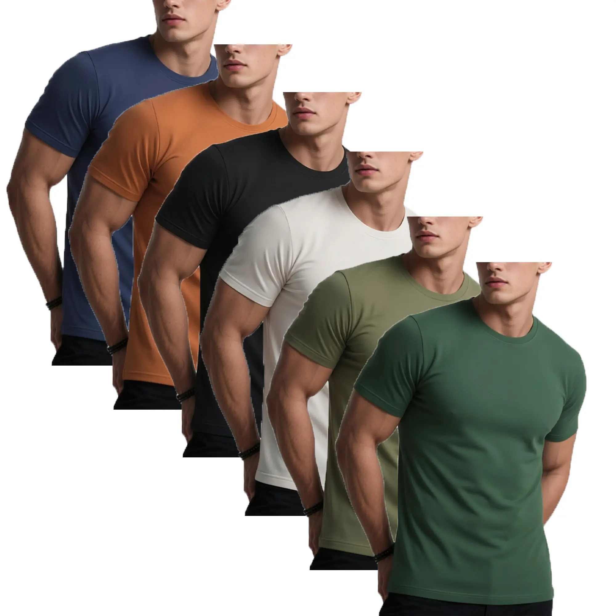 Men's Classic T-shirt, Solid Slim Fit Short Sleeve Crew Neck Stretchy Top for Casual and Athletic Wear, Tops backtoschool, Shortsleeve, Menswear, Plain, Stylish, Round Neck, Basic, Casual Sports