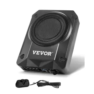 Summervibes VEVOR 8 800W Underseat Car Subwoofer, Slim Powered Car Subwoofers Under the Seat, Low Profile Audio Sub Built-in Amplifier, High/Low Level Input Volume Controller for SUVs, Car, Truck, RV