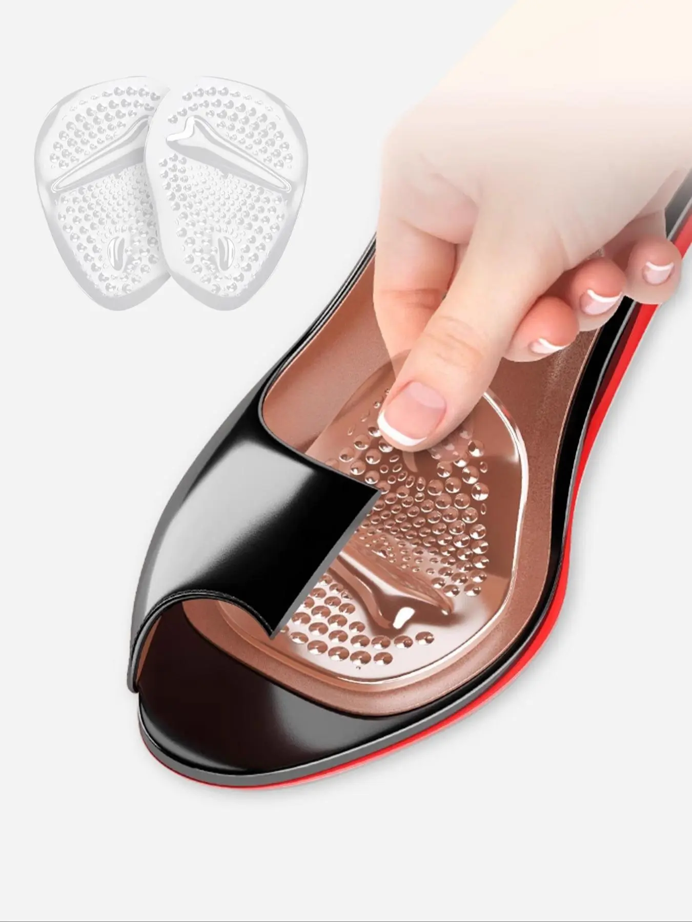 1 Pair Anti-slip Forefoot Insert Pads, Heel Cushion, Comfortable Heel Cushion for High Heel Shoes, Shoes Insert for Women & Girls, Shoe Sole Pad, Silicone Inserts
