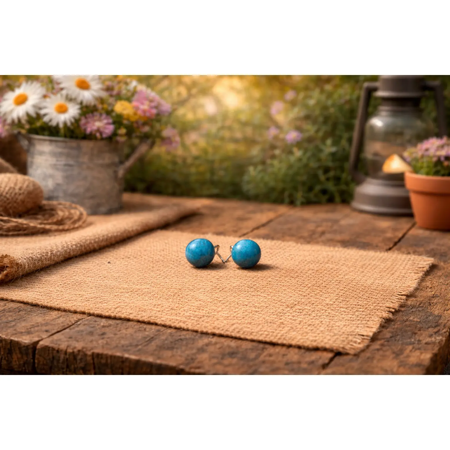 Unisex 925 Sterling Silver Natural Blue Apatite Stud Earrings - Ornamental Crystal Energy Jewelry for US Adults, Everyday Accessories