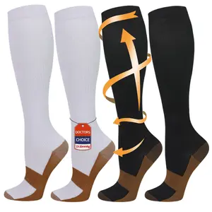 ISUNIE 4 Pair Compression Socks for Women & Men, Ideal for Running, Hiking, All Seasons,Unisex, Support Sock