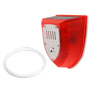 Solar Powered Security Alarm, Solar Panel Security Alarm with Magnetic Sensor, Entry Alarm, Home Security System for Estate, Villa, Farm, Siren Alarm