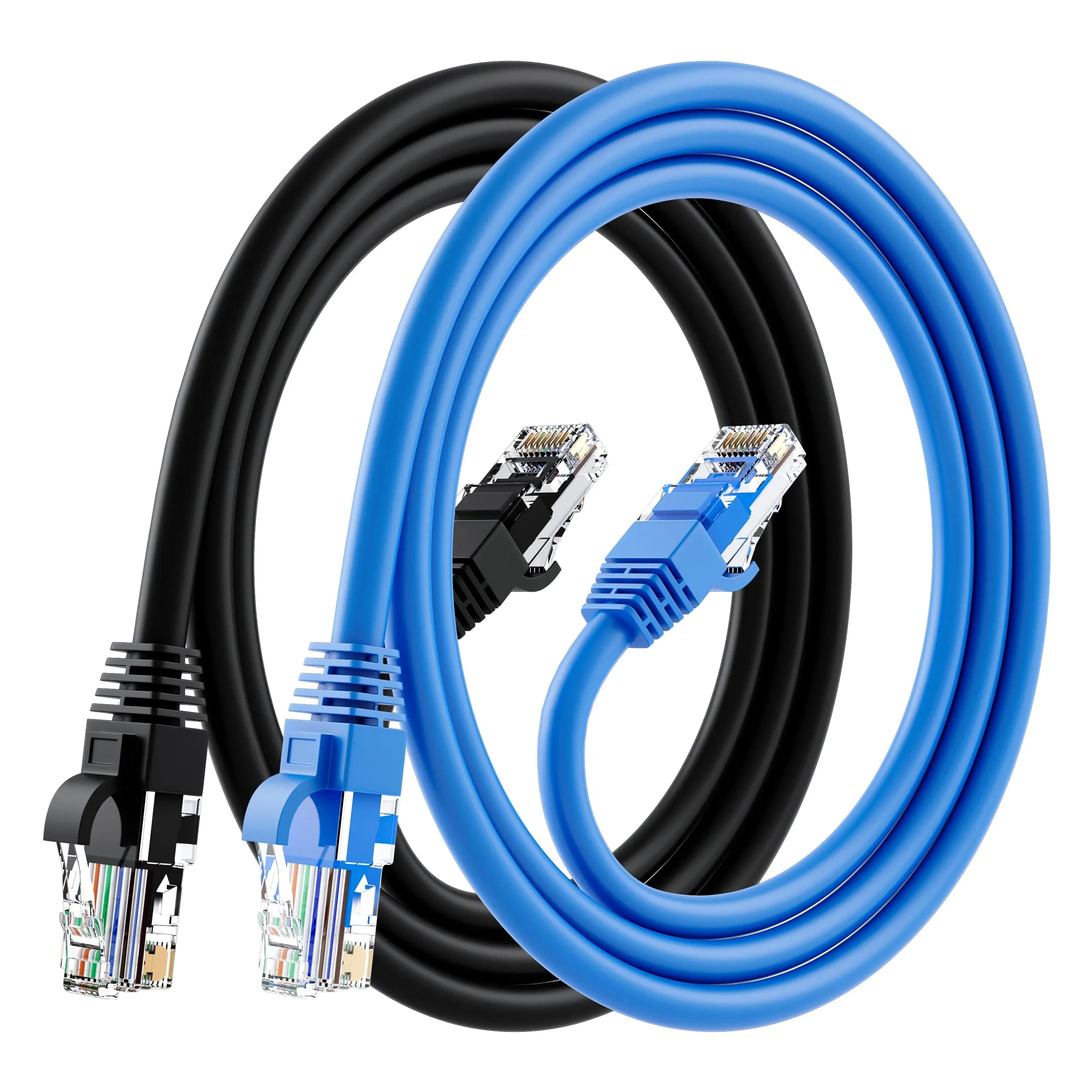 GEARit Cat 6 Ethernet Cable 10ft (2-Pack) - High Speed LAN Network Cord for Gaming, CCTV Security Cameras & Internet, UTP CCA Patch Cable - Black & Blue