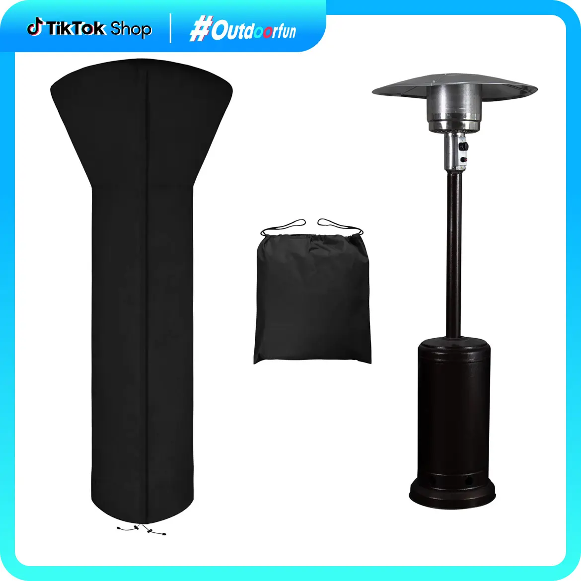 【SummerVibes】Modern Oxford Fabric Stand-Up Patio Heater Cover, Durable Multi-Size Universal Fit with Zipper and Storage Bag, Waterproof, Dustproof, UV-Resistant, Wind-Resistant Home Dust Cover, Heat Resistant