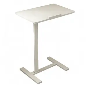 Foldable Flip-Side Bedside Table, Space-Saving Folding Table, Height-Adjustable Lounge Table, C-Shaped White Side Table, Suitable For Bedrooms And Living Rooms