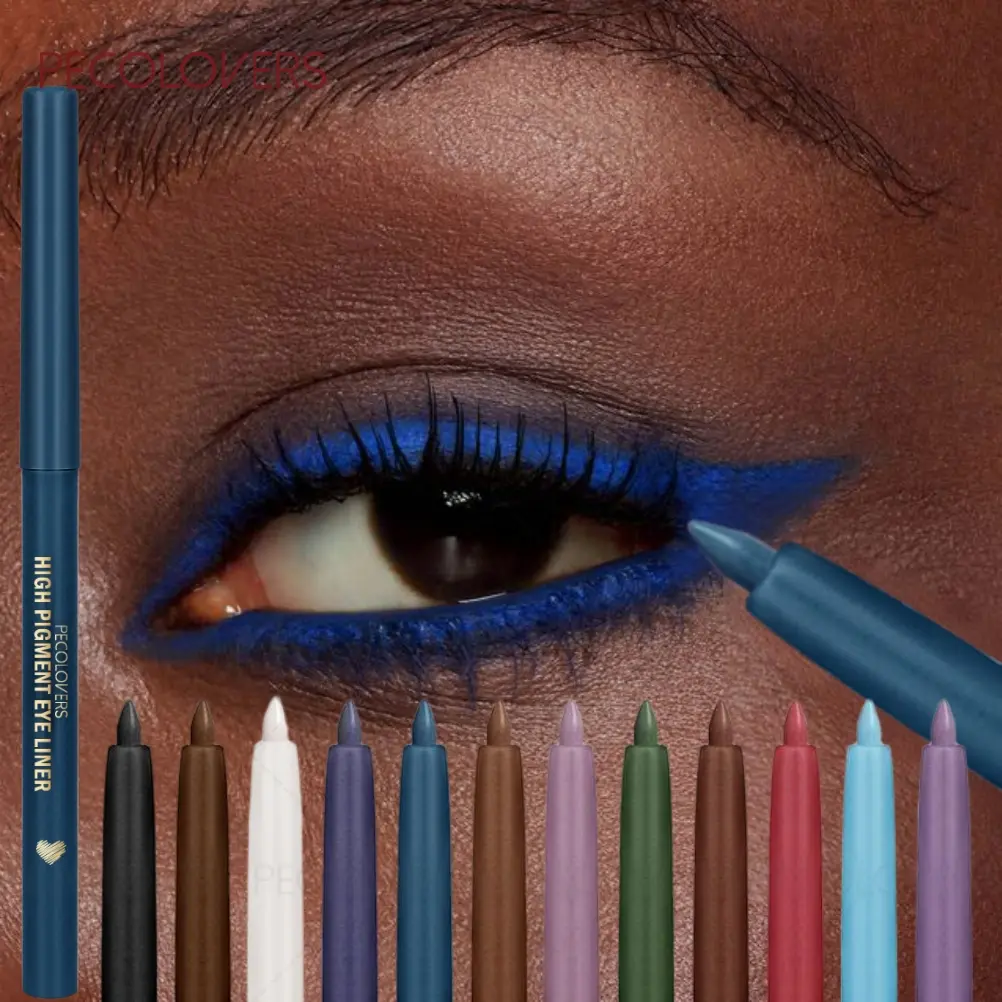12pcs/set Colorful Waterproof Eyeliner Pencil, Eye Pencils, Graphic Liner, Silky Smooth, Non-drying, Convenient and Durable, Anti-smudge, Easy To Create Charming Eyes, Creates Various Makeup Looks, Cosmetic