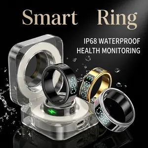 SR08 Smart Ring Men Women Smart Wearable Devices IP68 5ATM Waterproof LED Display Screen BT Multi Sports Mode Wearable Fitness Tracker Ring