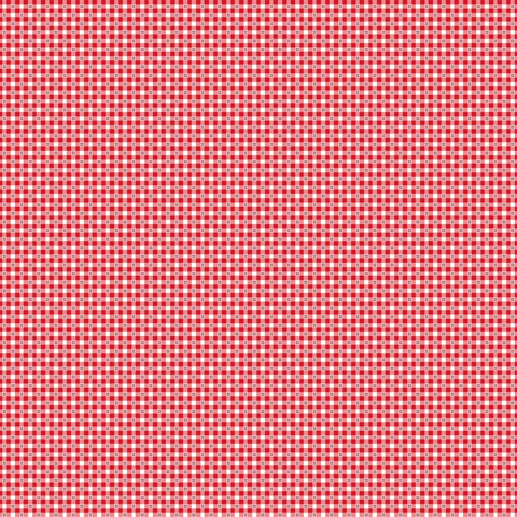 Fabric Northcott Red Gingham Barnyard Christmas by the Quarter Yard 28806-24
