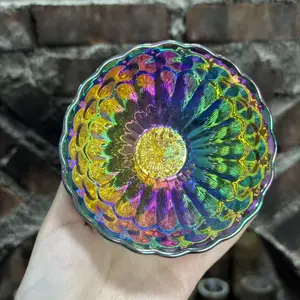Colorful Iridescent Jianzhan with Dragon Motif Handcrafted Porcelain Rainbow Hued Spinner Bowl Dinnerware Serving Tableware Special Live Streaming Offer
