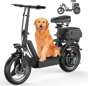EVOKUN Electric Scooter Adults, 1200W Peak Motor, 48V 20Ah battery，20-40 Miles of Range Scooter with Seat, 25MPH Top Speed, Foldable Escooter with Rear Box/Basket for Pets and Cargo, Dual Suspension for Commuting
