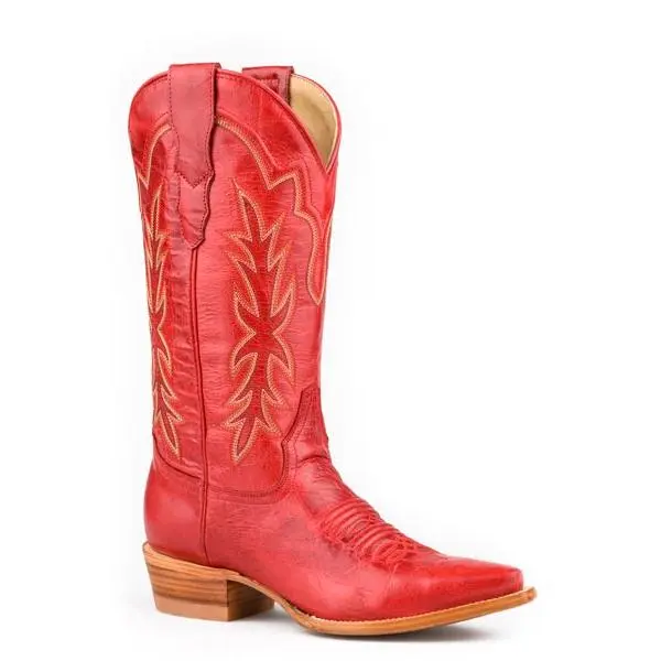 Women's Stetson Casey Leather Boots Handcrafted Red