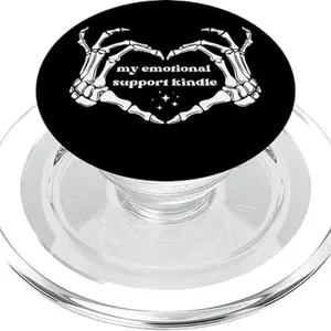 Emotional Support Kindle Skeleton Heart Bones Love Reading PopSockets PopGrip for MagSafe