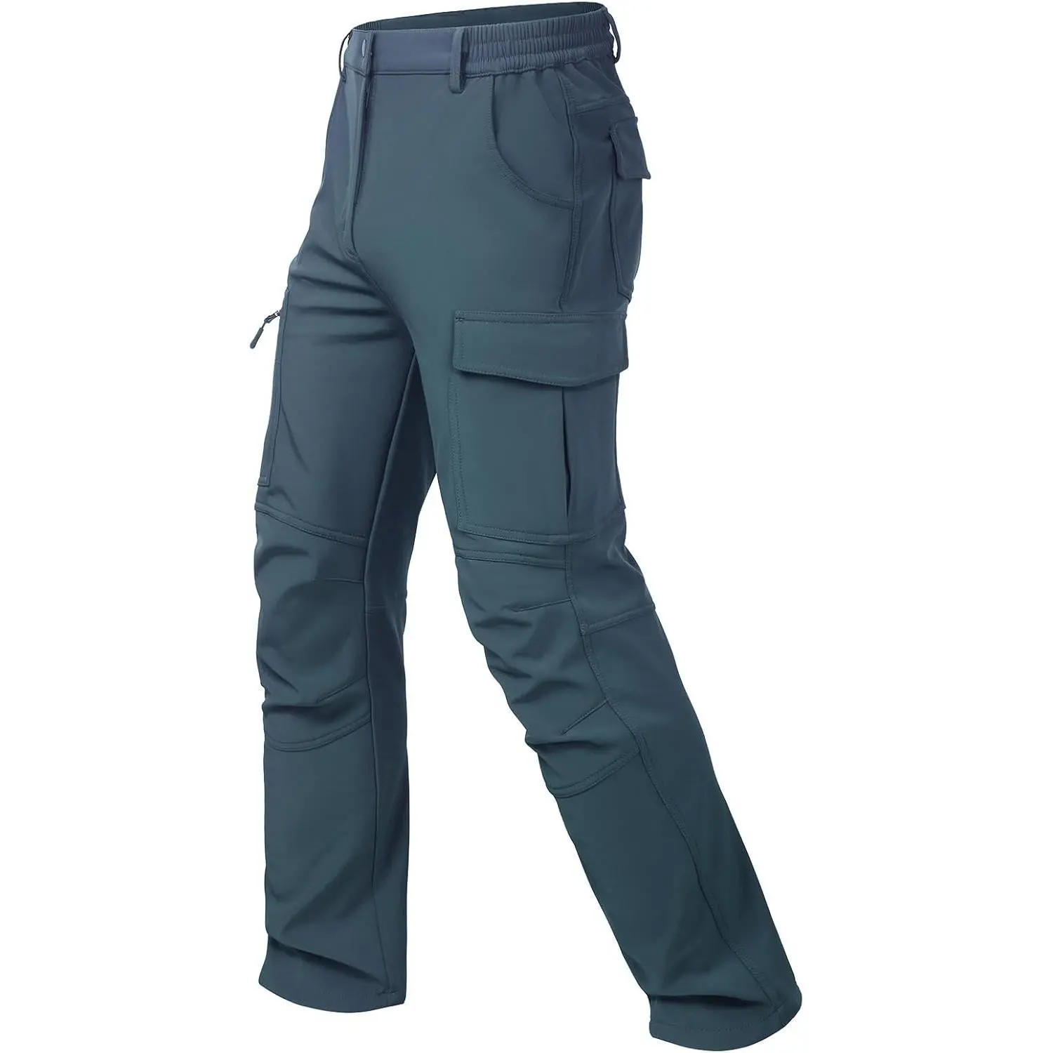 Male Adult Ski Softshell Snow Pants - Warm, Fleece-Lined, Insulated, Waterproof Winter Pants for Travel Hiking, Winter Work