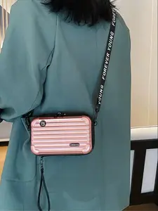 Multifunctional Hard Shell Makeup Bag, New Mini Travel Case, PC Hard Shell Cosmetic Bag, 7 Inch Phone Pouch, Shoulder Crossbody Bag, Makeup Storage Bag, Travel Cosmetic Bags