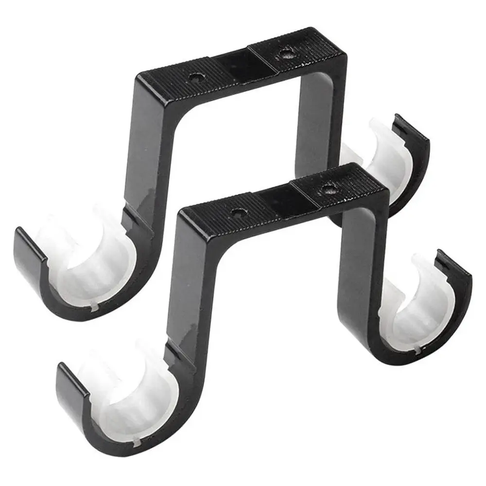 2Pcs Durable Light Weight Solid Aluminum Alloy Double Curtain Rod Brackets - 8x11cm Ceiling Mount Supports for Window, Door Curtain Rods