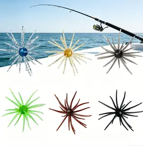 Bionic Sea Urchin Soft Bait Fishing Kit, Floating Topwater Lures Multi Color Portable Lures with Lifelike Swimming Action Professional Freshwater Fishing Tackle for Bass Troutshwater angling  Bass, Trout