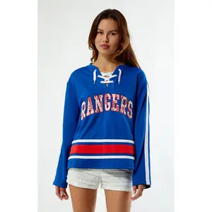 WILD COLLECTIVE Women's x NHL New York Rangers Long Sleeve Hockey Jersey