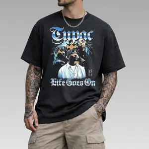 Life Goes On Vintage Inspired T-Shirt, Unisex Urban Shirt, 2 Pac Thug Life Hip Hop 90s Legends Shirt