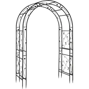 VINGLI Garden Arbor, Arch for Wedding Ceremony Party, Christmas Garden Decor Steel Garden Trellis for Plant Climbing, Pergola for Garden, Backyard, Lawn (Black-59x84)