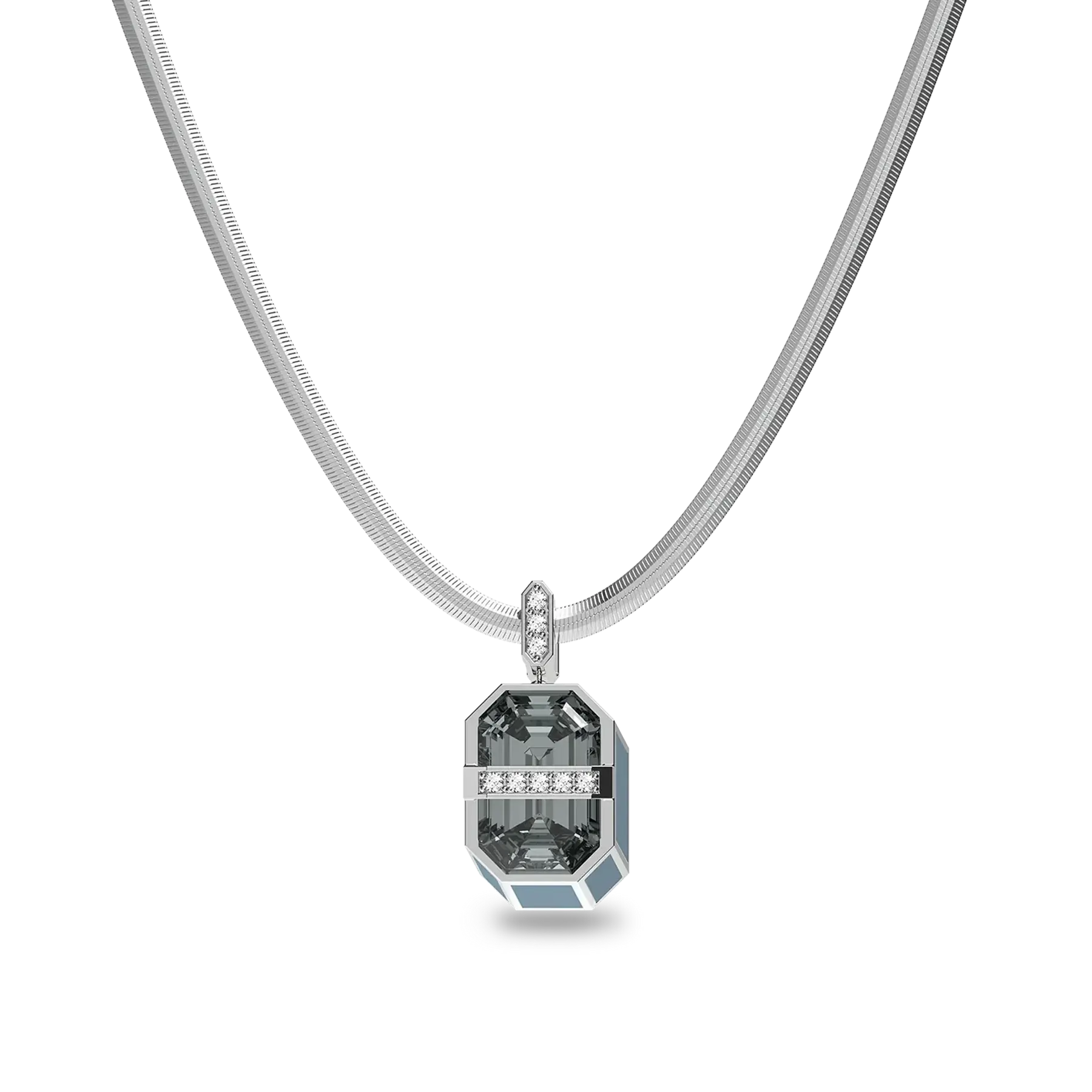 PASCAL Prism Chroma Artdeco Pendant Geometric Color Glass Lab-Grown Diamond Necklace for Women