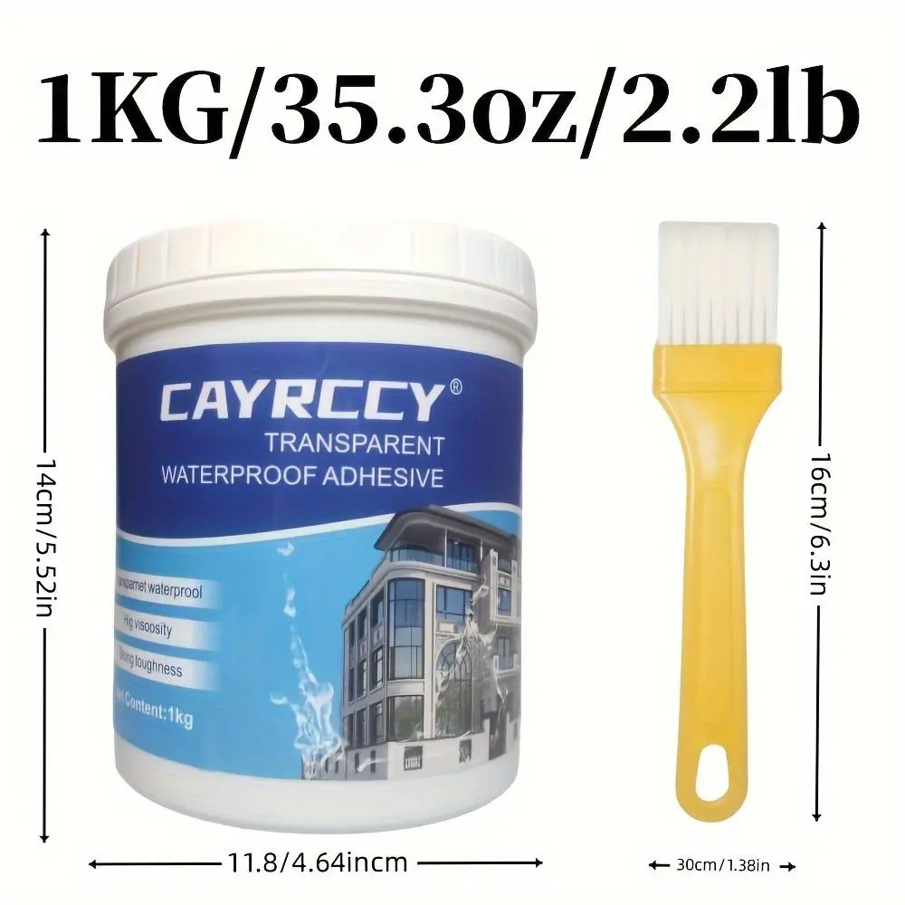 CAYRCCY 35 Oz Transparent Waterproof Sealant, Super Strong Invisible Waterproof Agent, Leak-Proof Waterproof Sealant Adhesive Coating for Kitchen, Garden, Roof, and Walls waterproofing solution