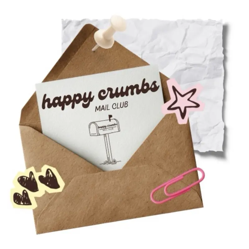 Happy Crumbs Snail Mail Monthly Subscription Box - Stickers, Stationery Envelopes
