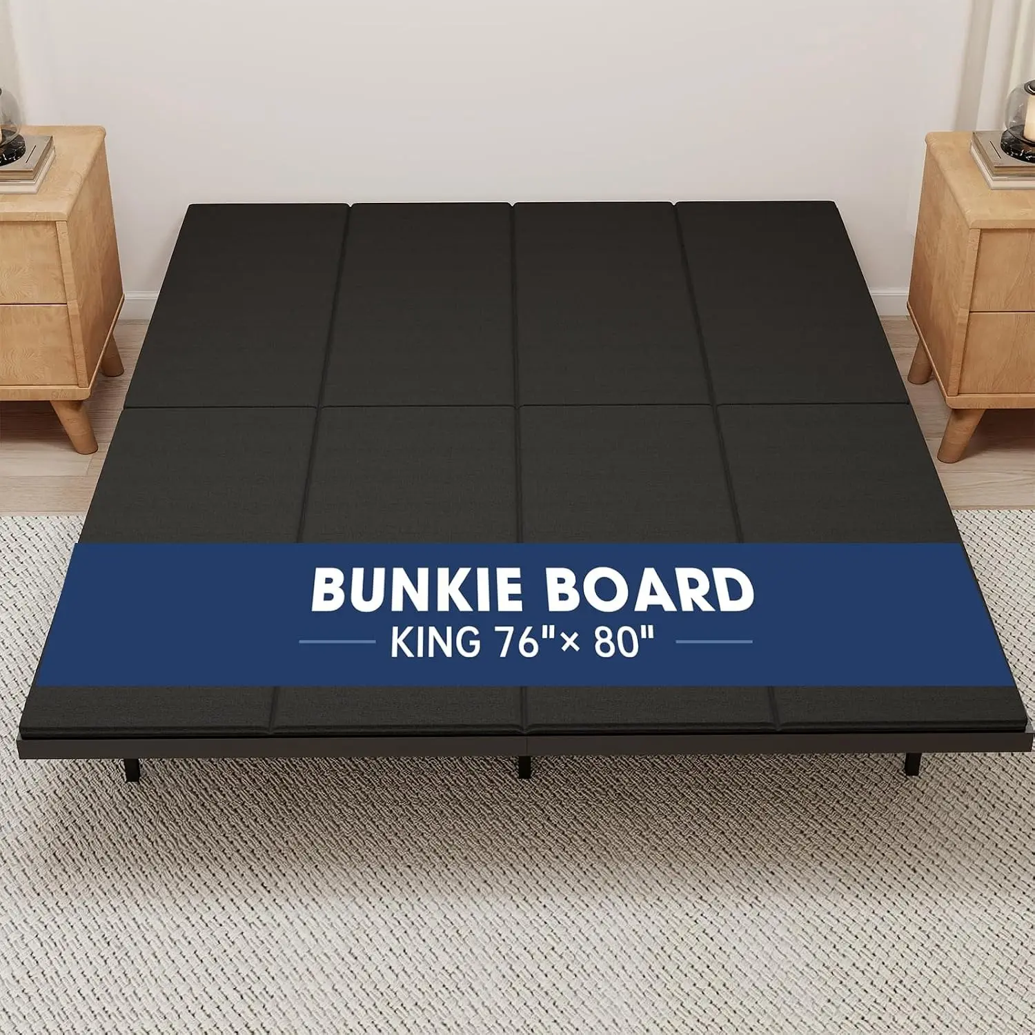 King Size Bunkie Board (75in x 80in) - Anti-Sag Under-Mattress Support Board for Slatted Bed Frames, Light, Thin, Moisture-Resistant